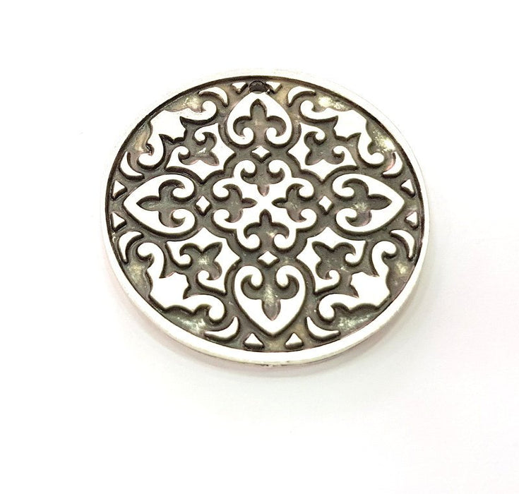 Silver Pendant Antique Silver Plated Metal (42mm) G14117