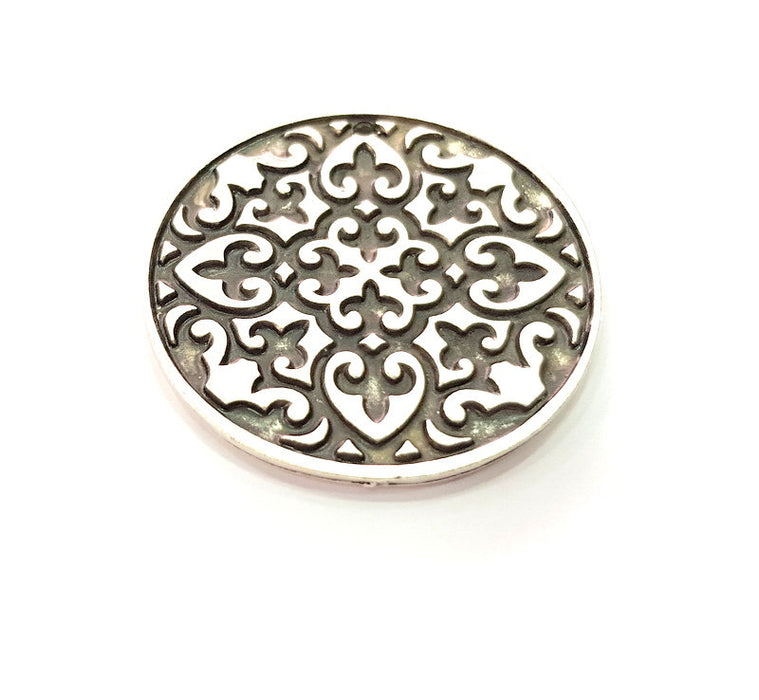 Silver Pendant Antique Silver Plated Metal (42mm) G14117