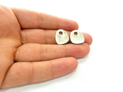 6 Flake Charm Silver Charms Antique Silver Plated Metal (18x15mm) G14120