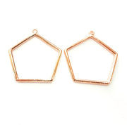2 Rose Gold Charms Rose Gold Plated Charms (43x40 mm)  G14126