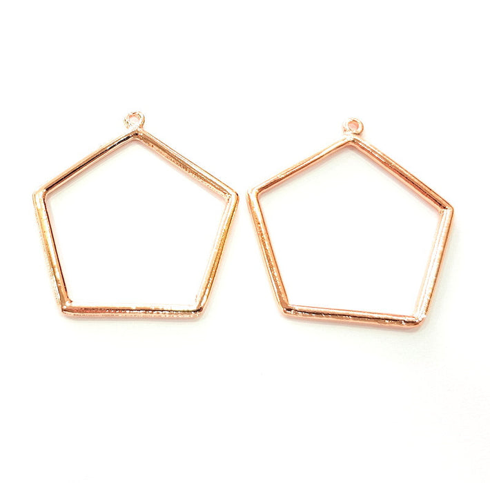 2 Rose Gold Charms Rose Gold Plated Charms (43x40 mm)  G14126