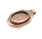 Copper Pendant Blank Mosaic Base inlay Blank Necklace Blank Resin Mountings Antique Copper Plated Metal (29x21 mm blank) G14138
