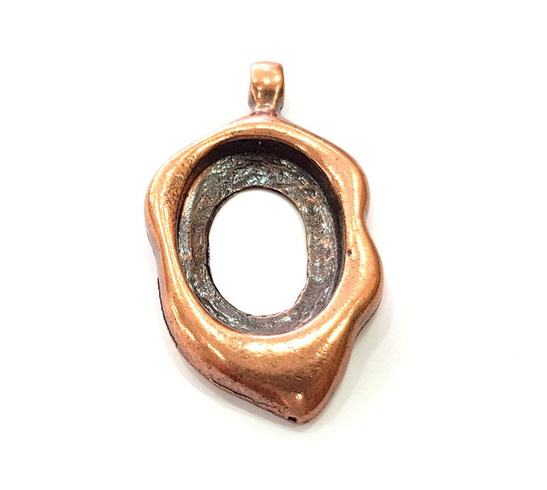 Copper Pendant Blank Mosaic Base inlay Blank Necklace Blank Resin Mountings Antique Copper Plated Metal (28x20 mm blank) G14139
