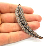 Copper Leaf Pendant Antique Copper Pendant Antique Copper Plated Metal (82x14mm) G14144