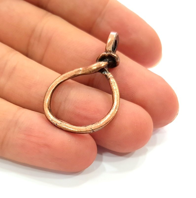 4 Antique Copper Pendant Antique Copper Plated Pendant (37x23mm) G14147