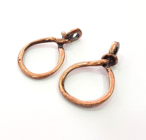 4 Antique Copper Pendant Antique Copper Plated Pendant (37x23mm) G14147