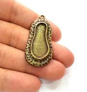2 Antique Bronze Pendant Blank inlay Blank Mosaic Blank Resin Blank Bezel Base Setting Mountings Antique Bronze Plated(30x12mm blank) G14154