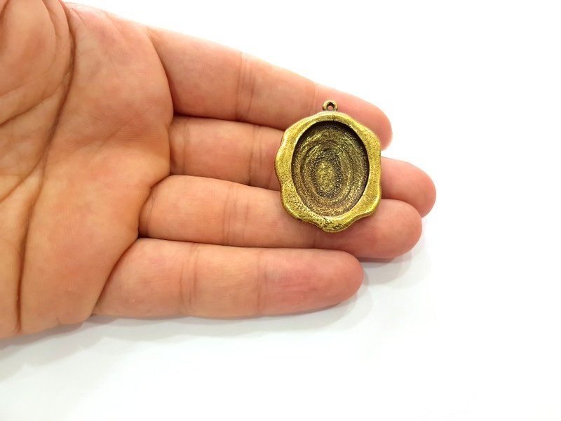 2 Antique Bronze Pendant Blank inlay Blank Mosaic Blank Resin Blank Bezel Base Setting Mountings Antique Bronze Plated(29x20mm blank) G14155