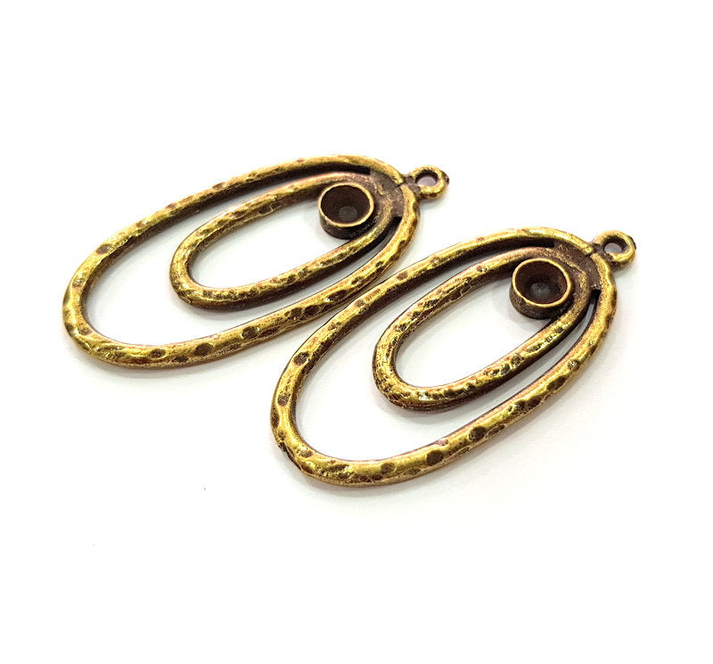 2 Antique Bronze Pendant Blank inlay Blank Mosaic Blank Resin Blank Bezel Base Setting Mountings Antique Bronze Plated(5mm blank) G14156