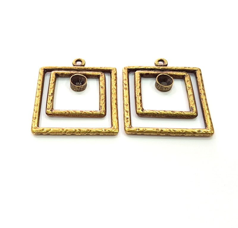 2 Antique Bronze Pendant Blank inlay Blank Mosaic Blank Resin Blank Bezel Base Setting Mountings Antique Bronze Plated(5mm blank) G14157
