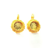Earring Blank Base Settings Gold Resin Blank Cabochon Bases inlay Blank Mountings Gold Plated Brass (10mm blank) 1 Set  G14445