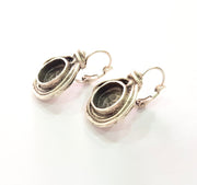 Earring Blank Base Settings Silver Resin Blank Cabochon Base inlay Blank Mountings Antique Silver Plated Brass (10mm blank) 1 Set  G14451