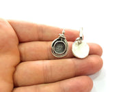 Earring Blank Base Settings Silver Resin Blank Cabochon Base inlay Blank Mountings Antique Silver Plated Brass (10mm blank) 1 Set  G14451