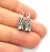 2 Flower Charm Silver Charms Antique Silver Plated Brass (18x7mm) G14461