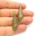 2 Oyster Charms Shell Charm Mussel Charms Sea Ocean Antique Bronze Charm Antique Bronze Plated Metal  (40x11mm) G14469
