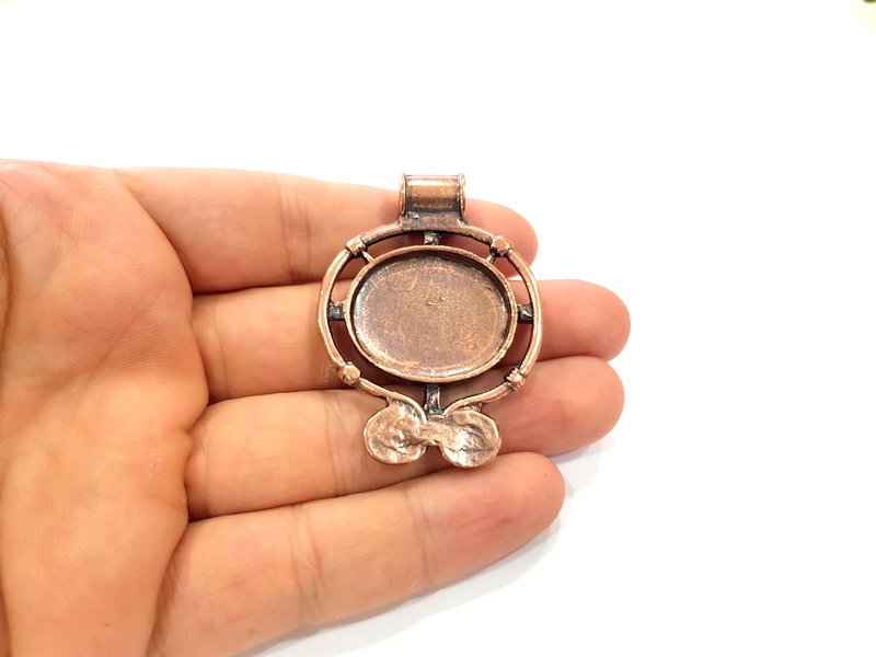 Copper Pendant Antique Copper Pendant Antique Copper Plated Metal ( 54x40 mm ) G14473