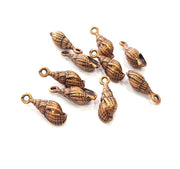8 Oyster Charms Shell Charm Mussel Charms Sea Ocean Antique Copper Charm Antique Copper Plated Metal (19x7mm) G14475