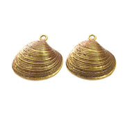 2 Large Oyster Charms Shell Charm Mussel Charms Sea Ocean Antique Bronze Charm Antique Bronze Plated Metal  (39x35mm) G14477