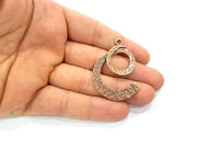 2 Copper Pendant Antique Copper Pendant Antique Copper Plated Metal ( 46x36 mm ) G14478