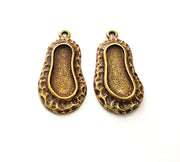 2 Antique Bronze Pendant Blank inlay Blank Mosaic Blank Resin Blank Bezel Base Setting Mountings Antique Bronze Plated(23x9mm blank) G16861
