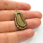 2 Antique Bronze Pendant Blank inlay Blank Mosaic Blank Resin Blank Bezel Base Setting Mountings Antique Bronze Plated(23x9mm blank) G16861