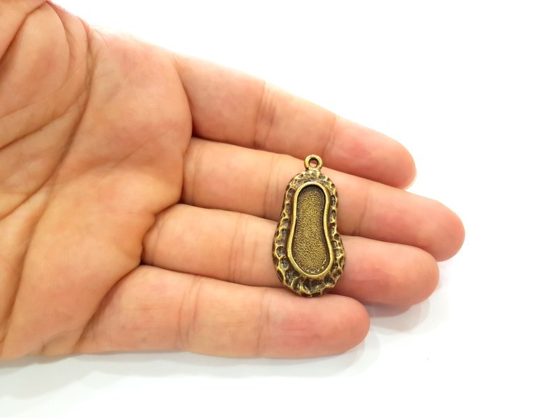 2 Antique Bronze Pendant Blank inlay Blank Mosaic Blank Resin Blank Bezel Base Setting Mountings Antique Bronze Plated(23x9mm blank) G16861