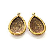 2 Antique Bronze Pendant Blank inlay Blank Mosaic Blank Resin Blank Bezel Base Setting Mountings Antique Bronze Plated(29x20mm blank) G14167