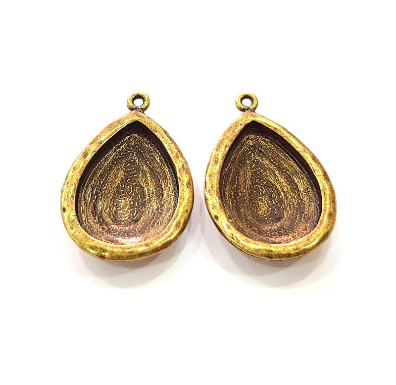 2 Antique Bronze Pendant Blank inlay Blank Mosaic Blank Resin Blank Bezel Base Setting Mountings Antique Bronze Plated(29x20mm blank) G14167