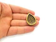 2 Antique Bronze Pendant Blank inlay Blank Mosaic Blank Resin Blank Bezel Base Setting Mountings Antique Bronze Plated(29x20mm blank) G14167