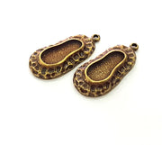 2 Antique Bronze Pendant Blank inlay Blank Mosaic Blank Resin Blank Bezel Base Setting Mountings Antique Bronze Plated(16x7mm blank) G14168