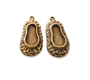 2 Antique Bronze Pendant Blank inlay Blank Mosaic Blank Resin Blank Bezel Base Setting Mountings Antique Bronze Plated(16x7mm blank) G14168