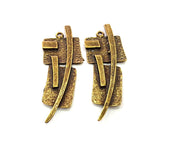 2 Antique Bronze Pendant Antique Bronze Plated Metal ( 68x23mm) G14169