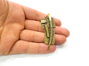2 Antique Bronze Pendant Antique Bronze Plated Metal ( 68x23mm) G14169