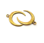 4 Crescent Charm Antique Bronze Charm Antique Bronze Plated Charms (19x17mm) G14171