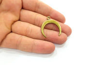 4 Crescent Charm Antique Bronze Charm Antique Bronze Plated Charms (19x17mm) G14171
