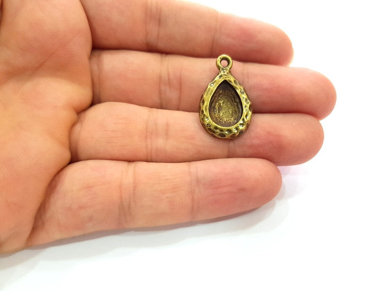 2 Antique Bronze Pendant Blank inlay Blank Mosaic Blank Resin Blank Bezel Base Setting Mountings Antique Bronze Plated(14x10mm blank) G14176