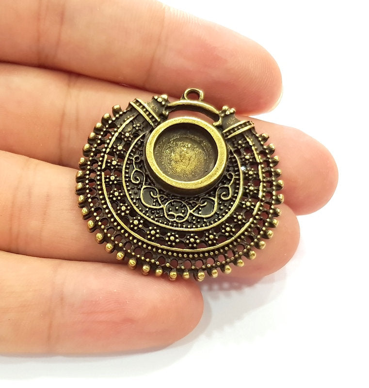 Antique Bronze Pendant Blank inlay Blank Mosaic Blank Resin Blank Bezel Base Setting Mountings Antique Bronze Plated(12mm blank) G14180