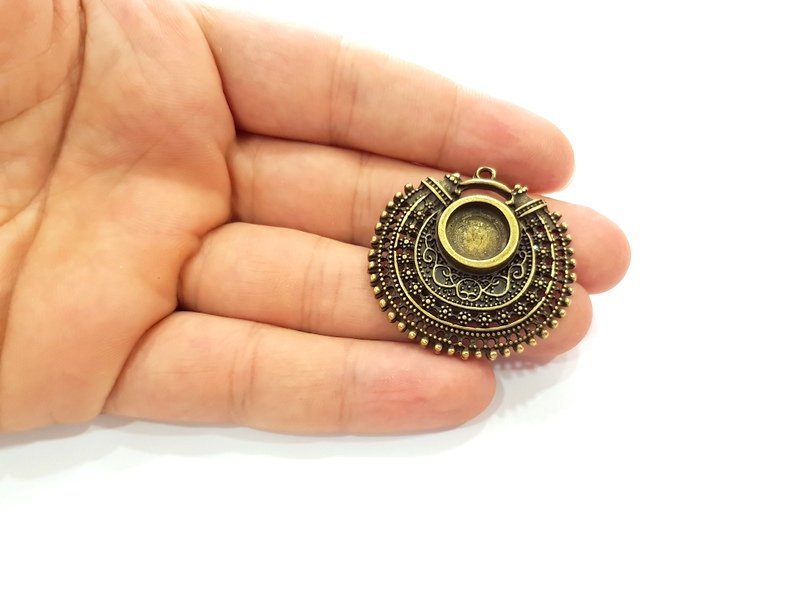 Antique Bronze Pendant Blank inlay Blank Mosaic Blank Resin Blank Bezel Base Setting Mountings Antique Bronze Plated(12mm blank) G14180