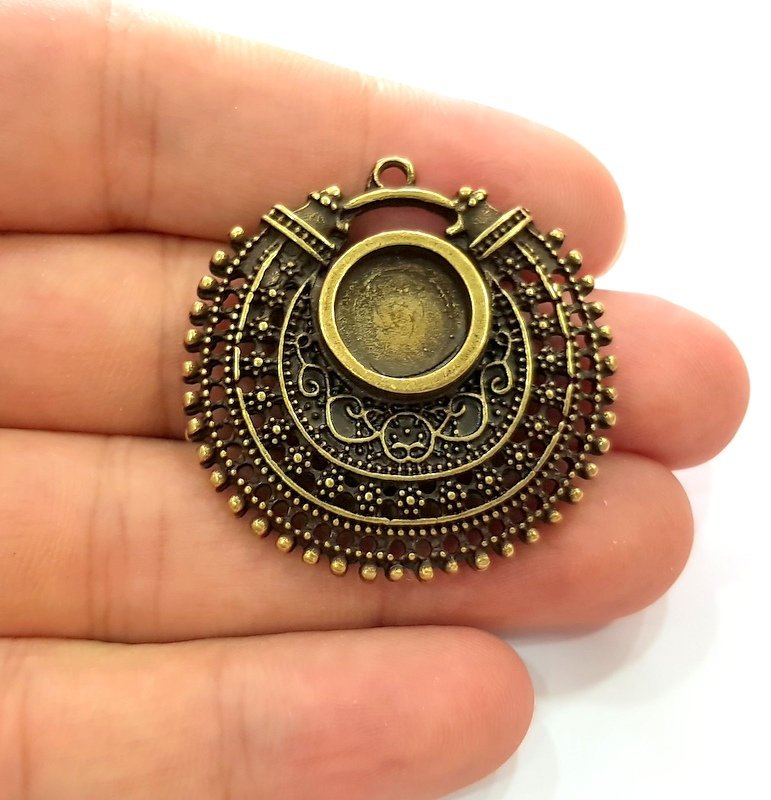 Antique Bronze Pendant Blank inlay Blank Mosaic Blank Resin Blank Bezel Base Setting Mountings Antique Bronze Plated(12mm blank) G14180