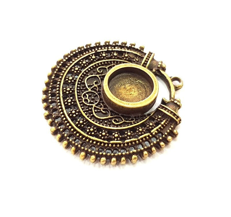 Antique Bronze Pendant Blank inlay Blank Mosaic Blank Resin Blank Bezel Base Setting Mountings Antique Bronze Plated(12mm blank) G14180