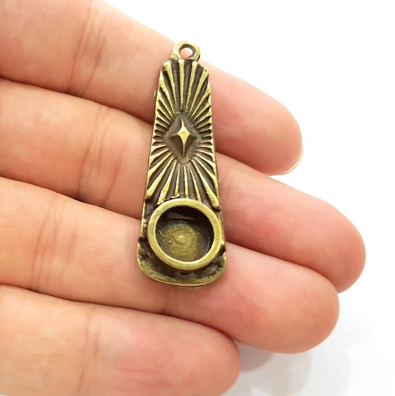 Antique Bronze Pendant Blank inlay Blank Mosaic Blank Resin Blank Bezel Base Setting Mountings Antique Bronze Plated(10mm blank) G15084