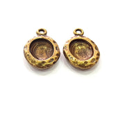 2 Antique Bronze Pendant Blank inlay Blank Mosaic Blank Resin Blank Bezel Base Setting Mountings Antique Bronze Plated(14x10mm blank) G14182