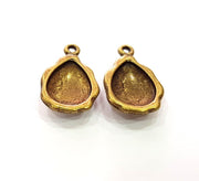 2 Antique Bronze Pendant Blank inlay Blank Mosaic Blank Resin Blank Bezel Base Setting Mountings Antique Bronze Plated(18x13mm blank) G14174