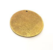 2 Round Flake Charm Antique Bronze Charm Antique Bronze Plated Metal Charms (40mm) G14188
