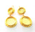 Earring Blank Base Settings Gold Resin Blank Cabochon Bases inlay Blank Mountings Gold Plated Brass (14+20mm blank) 1 Set  G14492