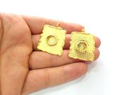 Earring Blank Base Settings Gold Resin Blank Cabochon Bases inlay Blank Mountings Gold Plated Brass (10mm blank) 1 Set  G14493