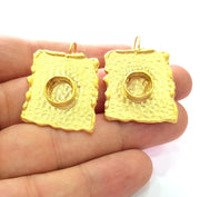 Earring Blank Base Settings Gold Resin Blank Cabochon Bases inlay Blank Mountings Gold Plated Brass (10mm blank) 1 Set  G14493