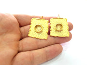 Earring Blank Base Settings Gold Resin Blank Cabochon Bases inlay Blank Mountings Gold Plated Brass (10mm blank) 1 Set  G14493