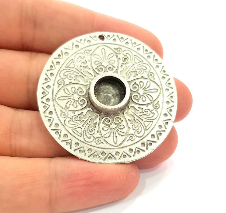 Silver Base Blank inlay Blank Earring Base Resin Blank Mosaic Mountings Antique Silver Plated Metal (10 mm blank )  G14199