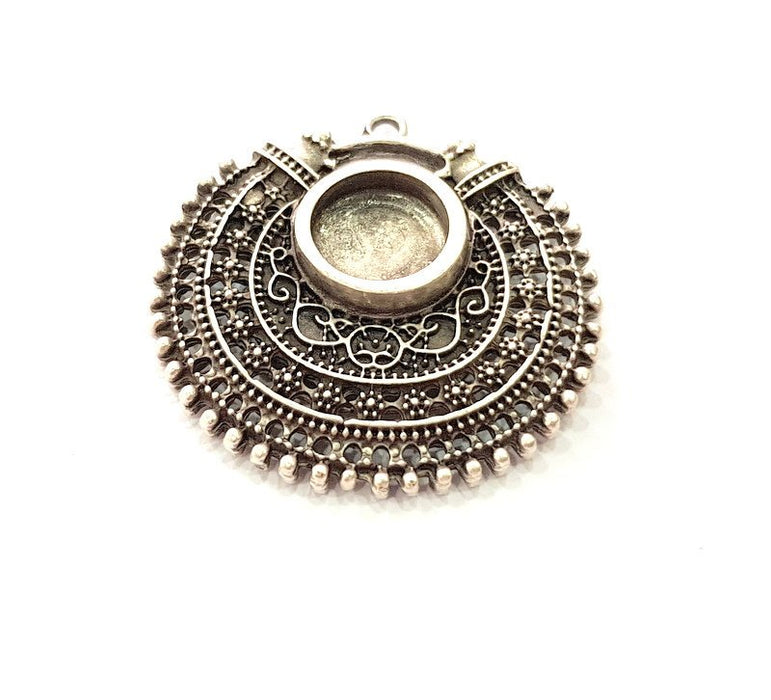 Silver Base Blank inlay Blank Earring Base Resin Blank Mosaic Mountings Antique Silver Plated Metal (12 mm blank )  G14565